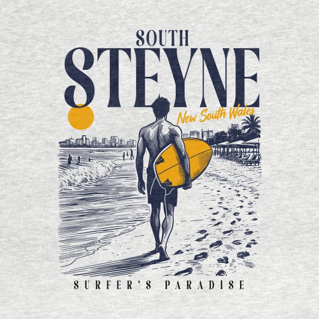 Vintage Surfing South Steyne, New South Wales NSW Australia // Retro Surfer Sketch // Surfer's Paradise by Now Boarding